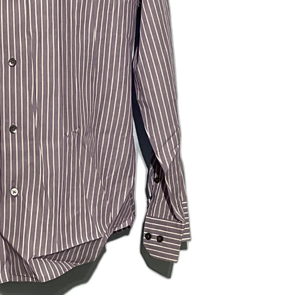 Express Purple Stripe Modern Fit XL Cotton Dress Shirt